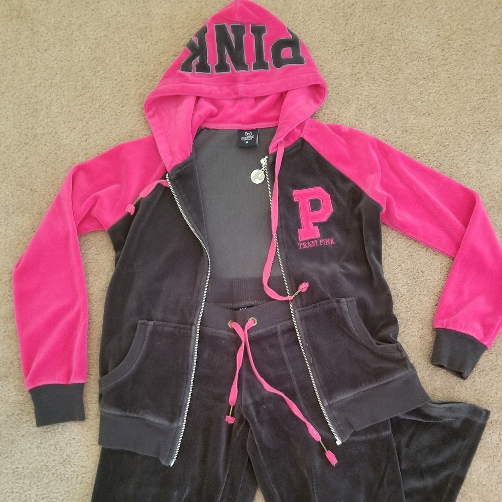 Pink Team Velour Tracksuit